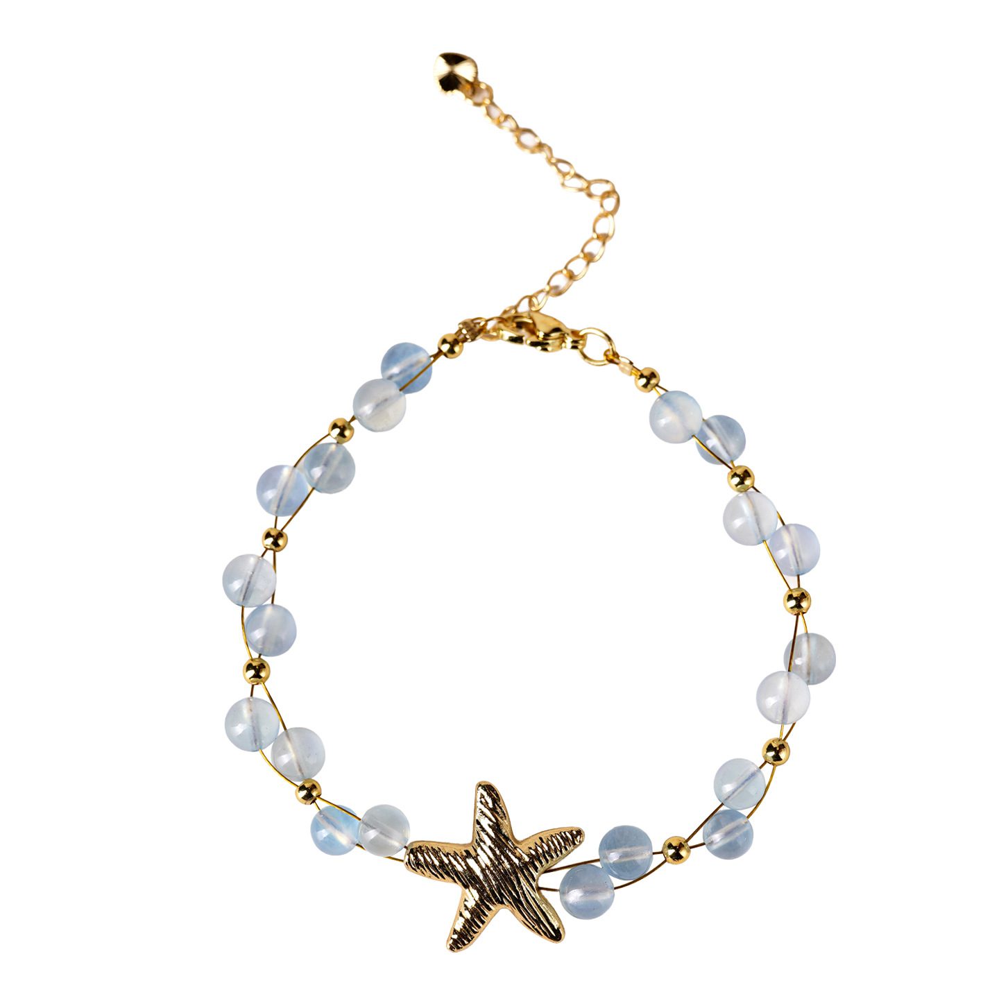 Natural Aquamarine Bead Bracelet - 图片 2