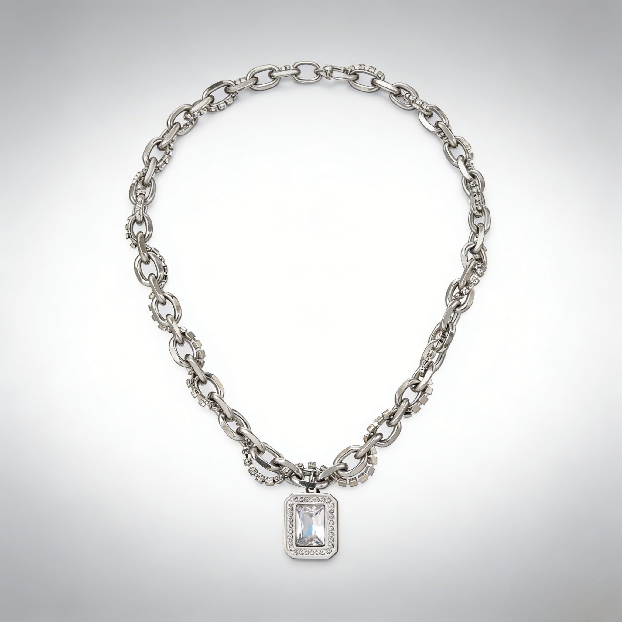 Starlight Sugar Cube Titanium Steel Clavicle Chain - 图片 4