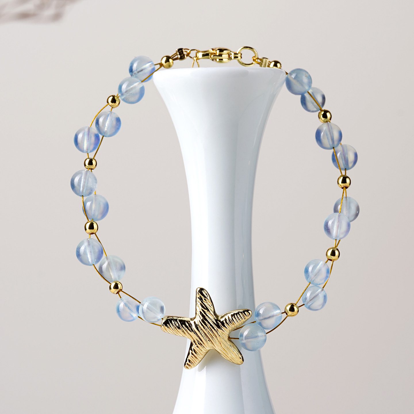 Natural Aquamarine Bead Bracelet - 图片 3