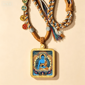 Medicine Buddha Thangka Pendant