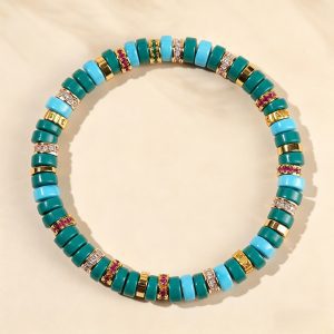 Azure - Turquoise & Gold Mala Bracelet
