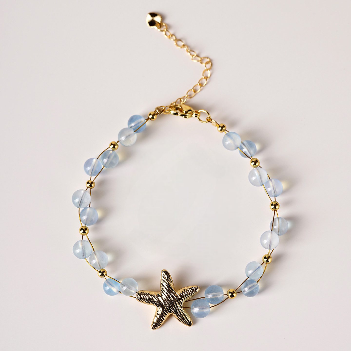 Natural Aquamarine Bead Bracelet - 图片 4