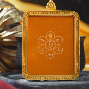 Alternative view of Hand-Painted Medicine Buddha Thangka Pendant, Authentic Tibetan Buddhist Amulet Necklace with Handwoven Cord, Spiritual Healing Crystal Jewelry for Meditation & Wellness