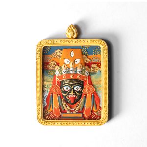 Hand-Painted Tibetan Thangka Pendant of Goddess Dolma (扎基拉姆), Traditional Ga'u Box Spiritual Amulet for Protection & Good Luck, Unique Buddhist-Inspired Jewelry