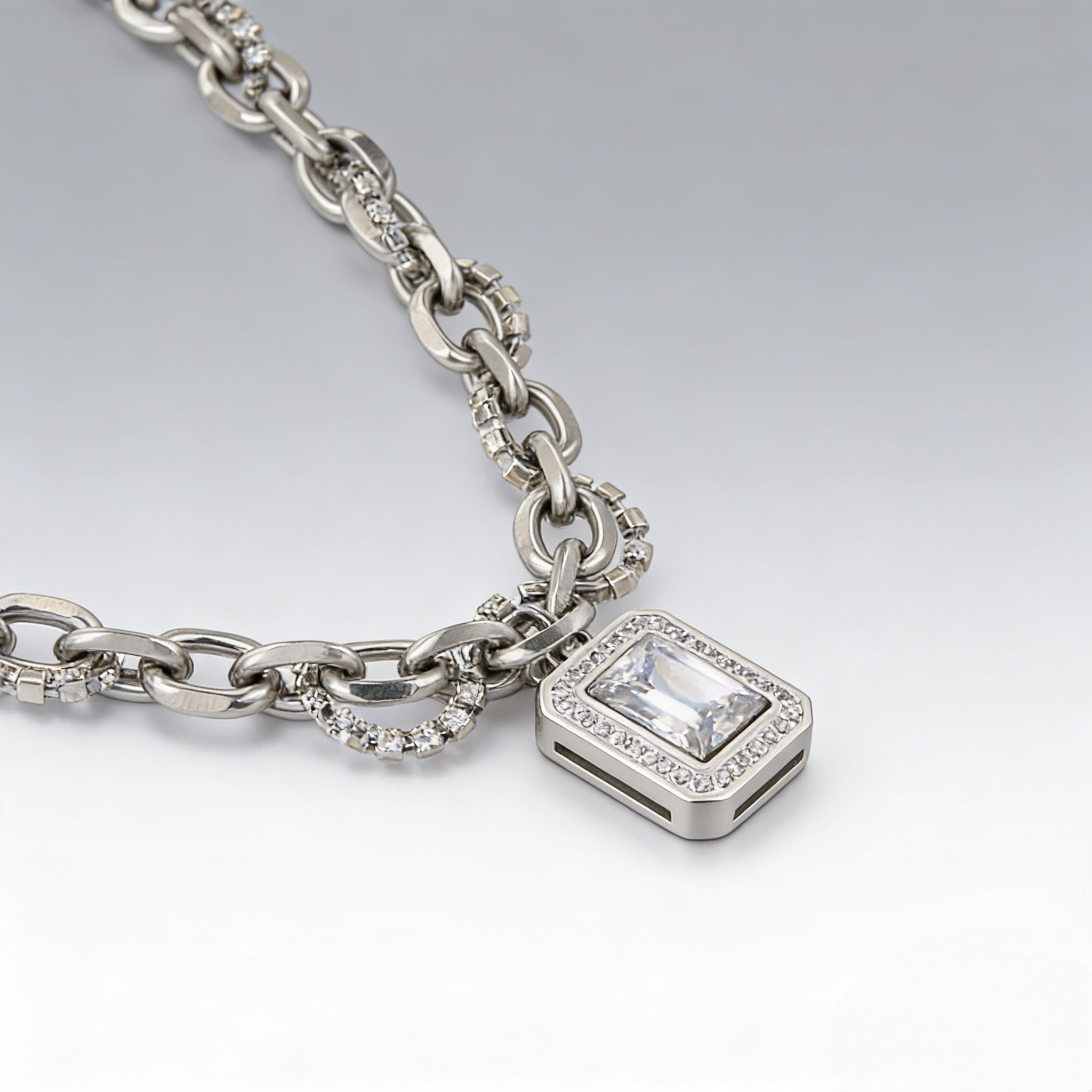 Starlight Sugar Cube Titanium Steel Clavicle Chain - 图片 3