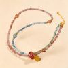 Aquamarine & Strawberry Quartz Crystal Choker Necklace
