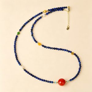 Lapis Lazuli & Red Agate Choker Necklace