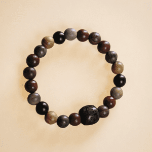Alternative view of Handcrafted National Style Multicolor Bead Bracelet with Bamboo Knot