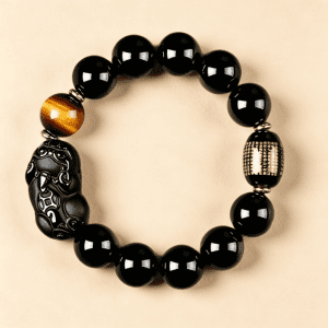 Obsidian Pixiu Beaded Rotating Bracelet