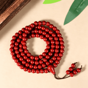 Ethnic Purple Gold Sand 108 Beads Cinnabar Bracelet