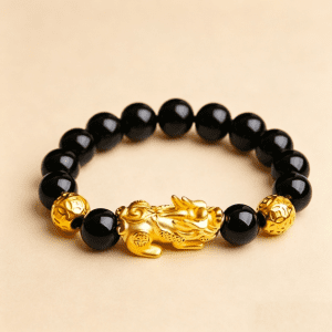 Sha Jin Pixiu Black Agate Couple Bracelet